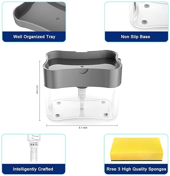 Liquid Soap Dispenser Pump (with Free Sponge)