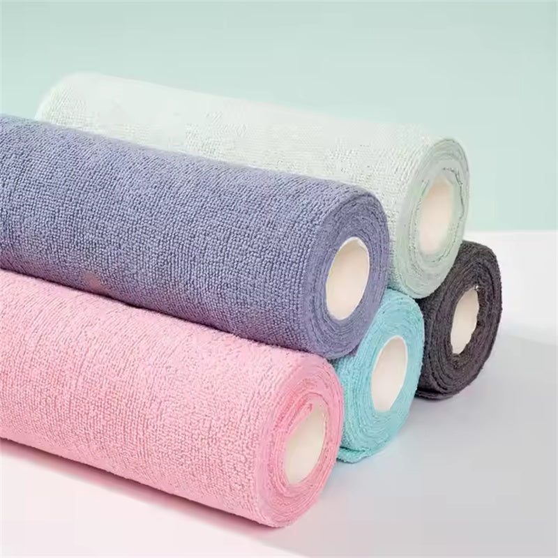 Reusable Microfiber Cleaning Cloth Roll (50 PCS)